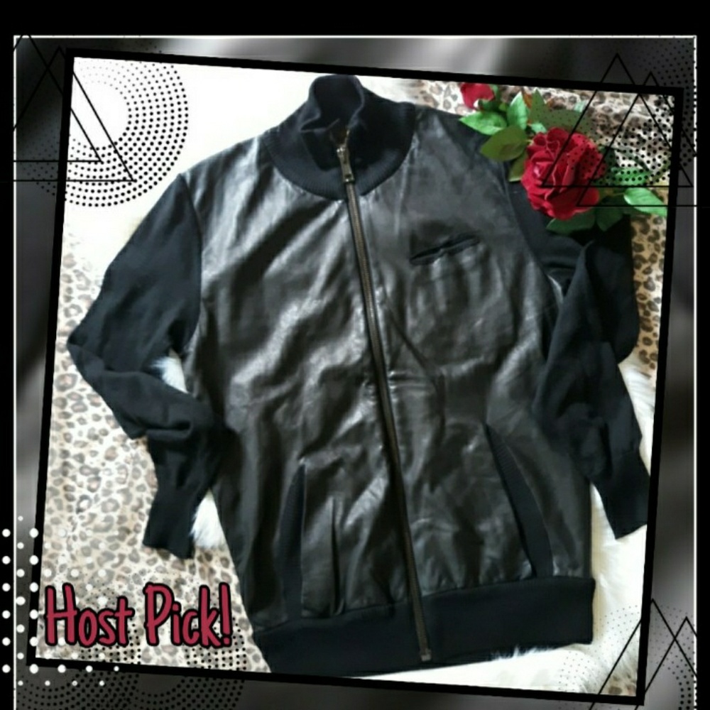 SALE HP! DIESEL BLACK GOLD Leather Panelled Jacket - Picture 1 of 8